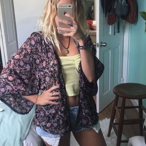 Flower Print Kimono